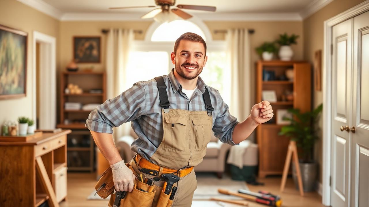 A professional handyman working on a home repair project in Tampa