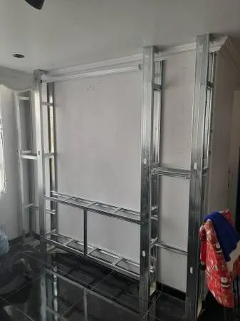 Framing and wall-board work for a custom built-in media wall — Fenelon Handyman Services, Tampa Bay, FL
