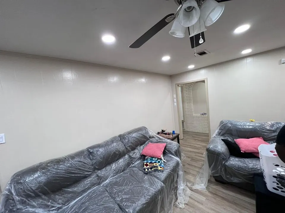 Ceiling fan and recessed lighting installed during an interior repaint — Fenelon Handyman Services, Tampa Bay, FL