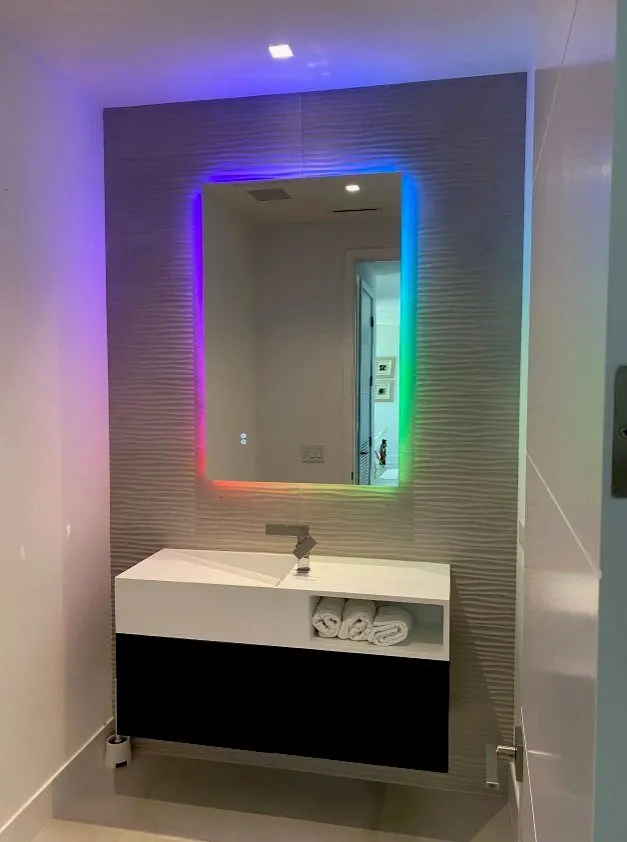 Backlit LED vanity mirror installation — Fenelon Handyman Services, Tampa Bay, FL