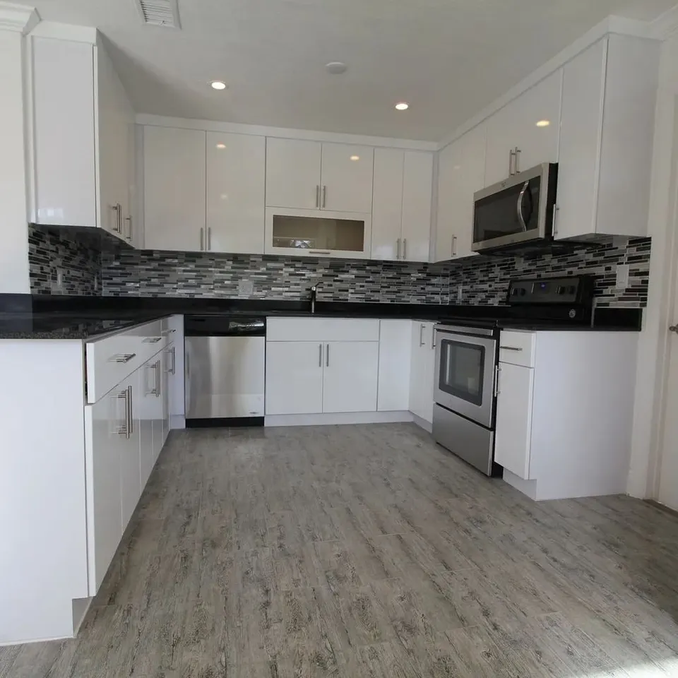 Updated kitchen with new cabinets, counters and plank flooring — Fenelon Handyman Services, Tampa Bay, FL