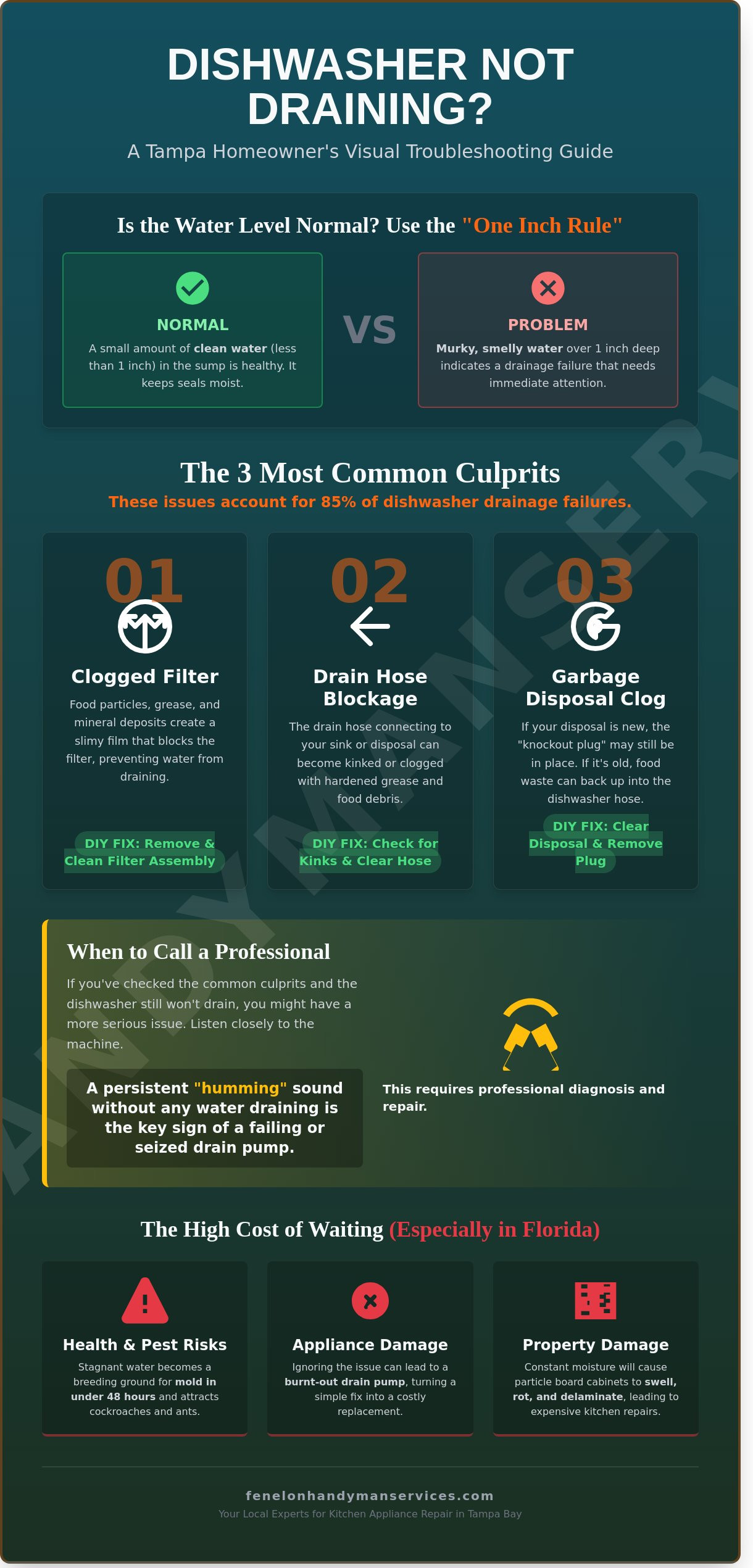 Water in Bottom of Dishwasher? Tampa Homeowner’s Repair Guide (2026)