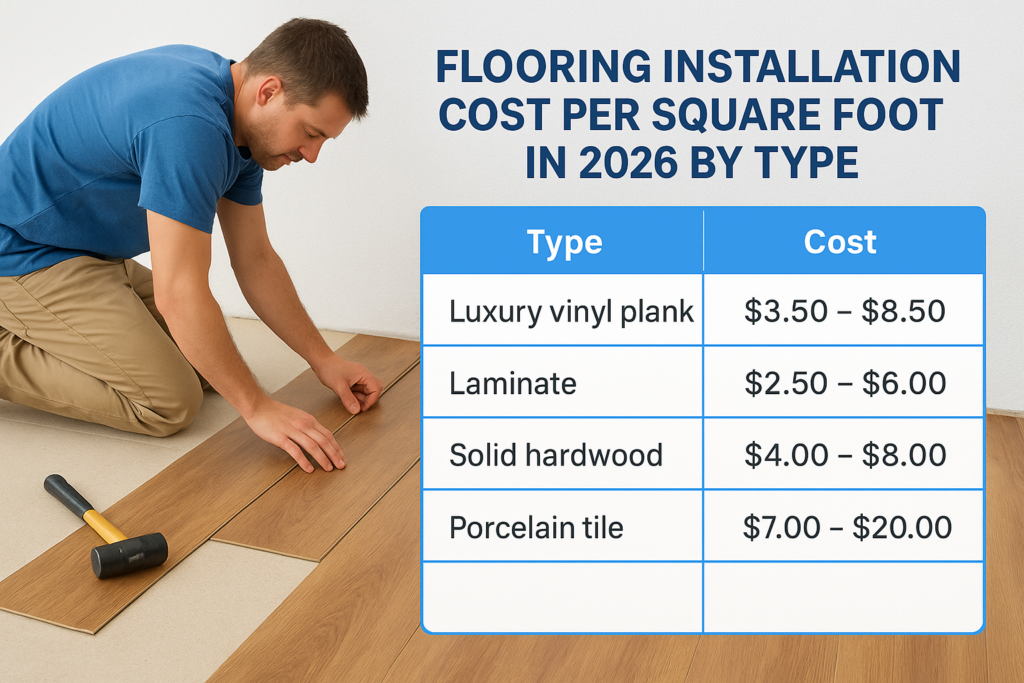 Flooring Installation Cost Per Square Foot In 2026 By Type